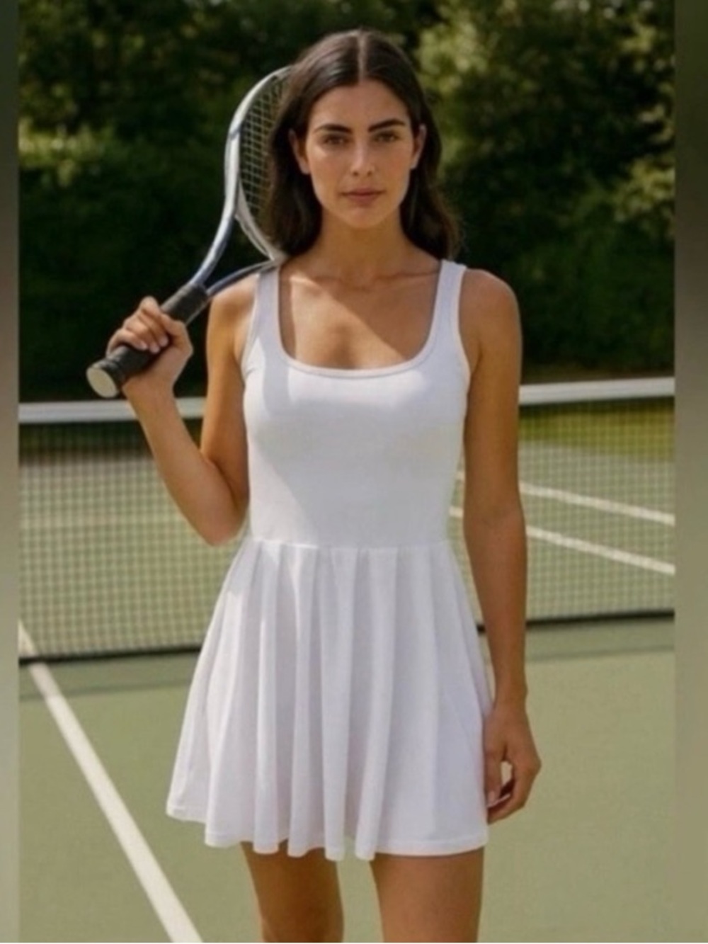 White Scoop Neck Sleeveless Tennis Dress NWT M